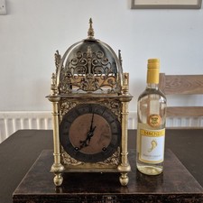 Atemberaubende große antike Messing Laternenuhr auf zwei Glocken ohne Läufer