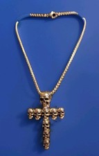 Halloween: "Totenkopf-Kreuz- Anhänger" mit 60 cm Halskette. 5 x 3 cm. Neu!