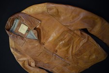 Timberland Leder Jacke Leather Jacket Mantel Coat Top Giacca Casual Cognac Gr. L