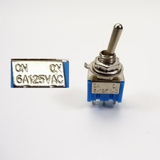 Miniatur Kippschalter 6A 125 VAC 2 Positionen Ein/Aus Ein/Ein 3-polig  C2915