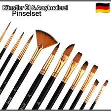 Pinselset Flachpinsel Set🖌️Künstlerpinse Acryl Malpinsel Malen Zeichen Aquarell