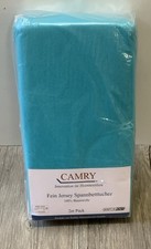 CAMRY Jersey Spannbettlaken TÜRKIS 100% Baumwolle  90-100x200cm 2er (L4-22