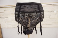 Damen-High-Waist-Slip*PETITE FLEUR GOLD *Gr.40/42*Schwarz*mit Strapze*NEU o. Edi