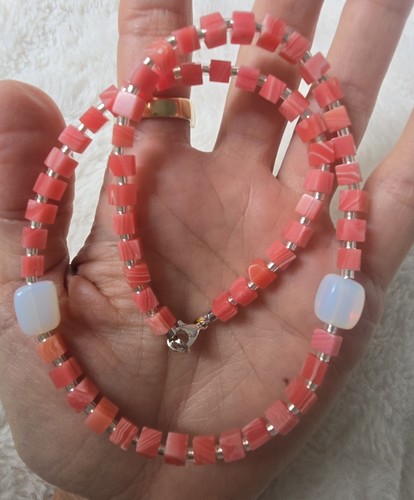 Edelstein kette halskette - edelstein, opal