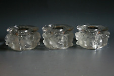 3er SET ART DECO KERZENLEUCHTER AUS GLAS