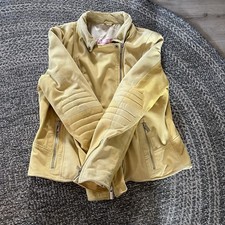 Leichte Minestone Lammnappa Lederjacke Damen Gelb Gr.42