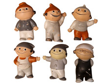 Mainzelmännchen Goebel Figuren 6 Stück ZDF Fernsehen Werbung 60er / 70er