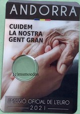 Andorra euro münzkarte 2021 - euro,