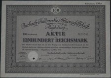 Burbach-Kaliwerke Aktiengesellschaft Magdeburg 1935 100 RM