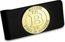 Geldklammer BTC coin Geldclip Geldscheinklammer Geldspange BTC echt vergoldet 