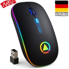 PC Maus Kabellos USB Wireless Mouse Gaming Mouse LED RGB PC MAC Aufladbar