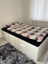 Ikea BRIMNES Bett 140x200 Weiß – mit Lattenrost & Matratze – sehr gepflegt
