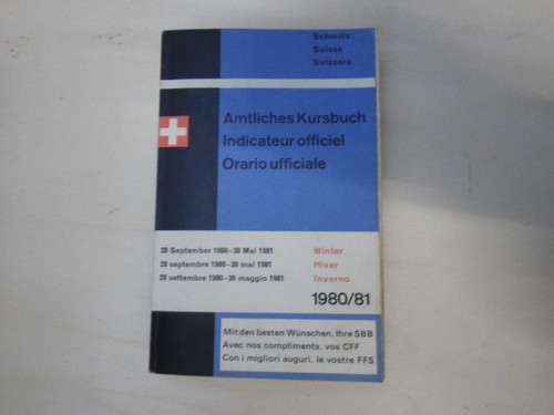 Kursbuch schweiz sbb 1980 - kursbuch, 1980/