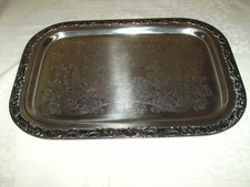 WMF Cromargan Tablett Baroque Servietablett Edelstahl rostfrei 18/10 ca. 41 x 30