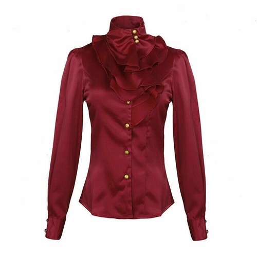 Damen kragen rüschenshirt - damen,