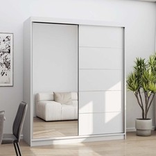 Schwebetürenschrank Schrank Kleiderschrank mit Spiegel Schiebetüren BONO 05 160