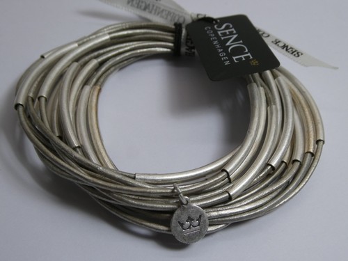 Armband leder dark - leder, grey