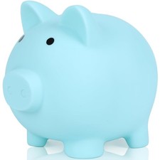 Sparschwein Kind Kunststoff Mini Blau Plastiksparschwein Geschenk