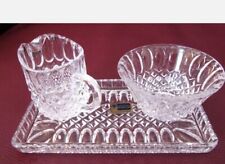 Wunderschönes 3-tlg Kristall Set für den Kaffee-Tisch, Lausitzer Glas,DDR #Top#