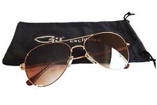 Kleine Sonnenbrille Pilotenbrille Pornobrille Fliegerbrille Gold Braun G 2