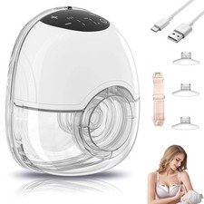 Freihändig Milchpumpe Elektrisch,USB Doppelmilchpumpe,Milchpumpe Handsfree,4Modi