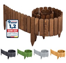 Beeteinfassung Holz Rollzaun Gartenzaun Flexibler Rollborder Rasenkante Palisade