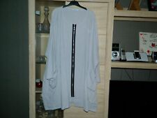 Turbulence Leinenjacke hellgrau RV Doppeltasche Übergr.52-60 Lagenlook