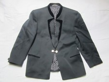 Schöne Herren Trachtenjacke, mit Samtbesatz 100% Schurwolle, Dkl.Blau