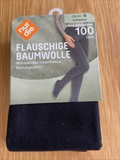 Nur Die BaumwolleStrumpfhose Innenfleece Blickdicht;schwarz;100DEN;S38/40