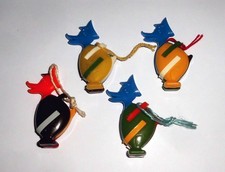 DDR Plastik 3D Puzzle 70-80er Jahre Steckspiel 4x Ente mit Mütze duck