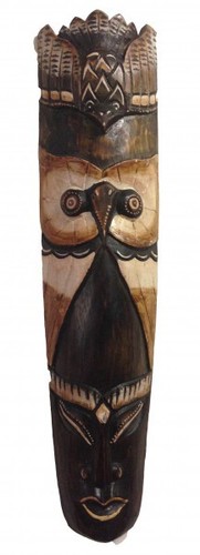 Maske eule aus - maske, holz,