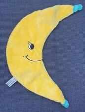 Kuscheltuch Mond, gelb, türkise blau grüne Ende, Pampers