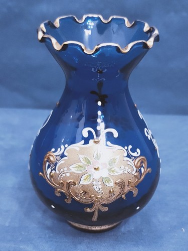 Vintage glas vase - glas-vase, kobaltblau