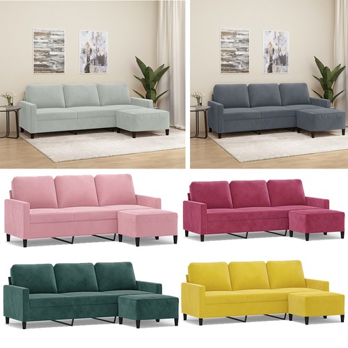 Sitzer sofa mit hocker - hocker, samt