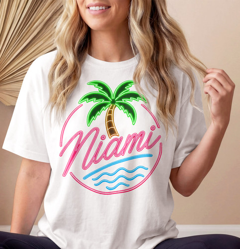 Miami beach neon shirt 80er - beach,