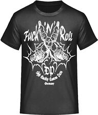 DELTA PARTS Biker/Rockabilly Tattoo-Style T-Shirt FUCK'N'ROLL