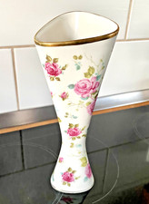 Lindner Kueps Bavaria Vase 522/3 Rosen 24 cm florales Dekor 60er Jahre vintage