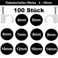 ✅Kabelschellen Weiss 100