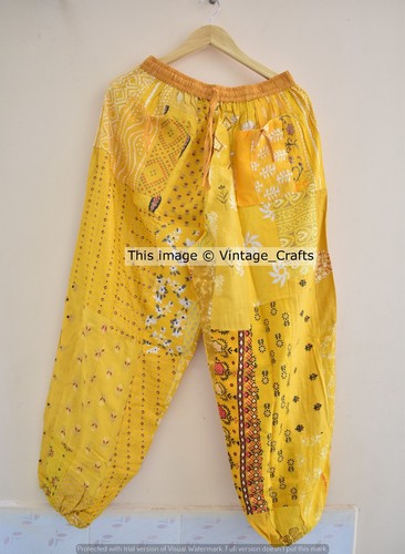 Gelbe patchwork haremshose - patchwork,