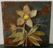 Wandkachel, Keramikfliese, Bild, Keramik, Deko handgefertigt, Blumen, Vintage