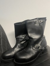 Buffalo Biker Leder Stiefel 46 Schwarz Herren Schuhe Boots