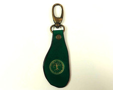 Schlüsselanhänger Leder grün Yggdrasil Prägung Handarbeit Keltischer Baum