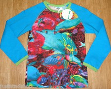 Ozean Druck T-Shirt Unisex Junge Mädchen Oberteil 2-3-4-5 Jahre Brandneu mit Etikett dänischer Designer 