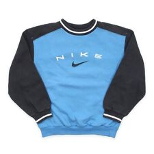 Nike Vintage Spellout Pullover Sweatshirt Knit Blau Schwarz Kids Size Retro 
