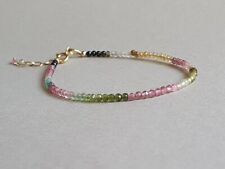 A++ Multi Turmalin facettierte runde Edelstein Perlen Armbänder 6-8 Zoll Mädc...