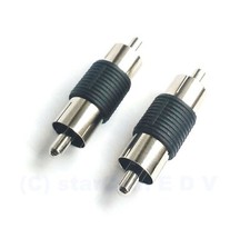 2 Stück Audio-Verbinder Cinch-Stecker St/St RCA Gender Changer Chinch 