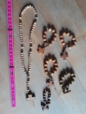 6x Rosenkranz Gebetskette aus Holz