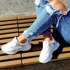 Damen Schuhe Sneaker Weiß Low Turnschuhe Sportschuhe Ballerina Freizeitschuhe