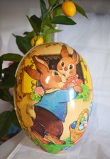 Füllei Osterei DDR Pappmache mit Hasenmann und Hasenfrau ,echt Erzgebirge ,26 cm