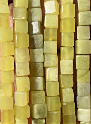 Zitronen jade perlen - jade, würfel